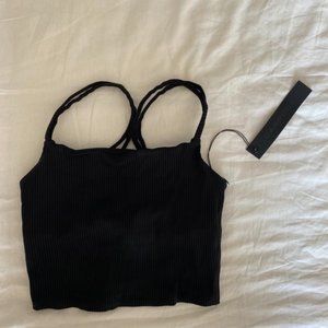 Carbon28 NWT black ribbed cropped workout top